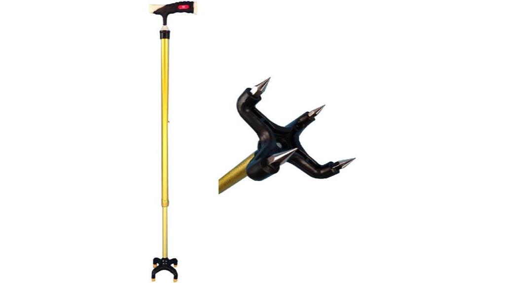 crutch with retractable ice tips